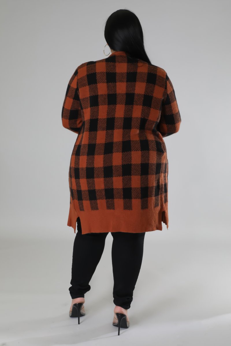 Plus Size Plaid Baby Cardigan