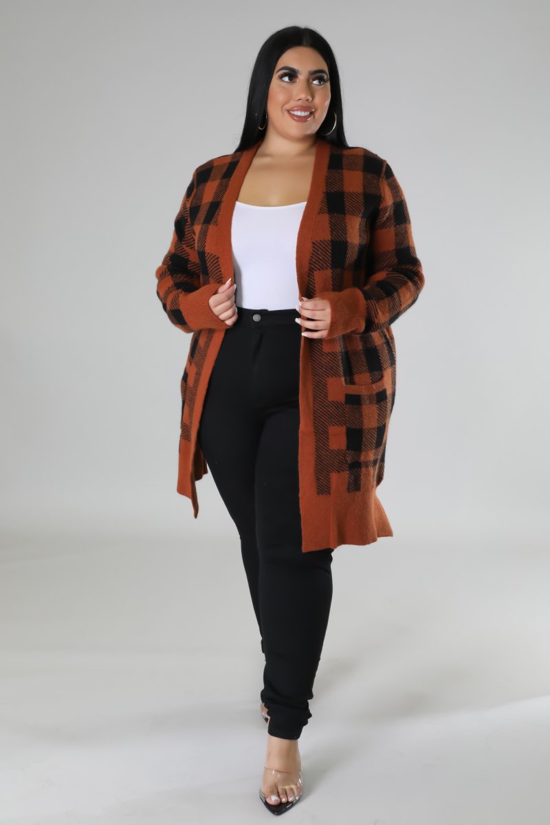 Plus Size Plaid Baby Cardigan