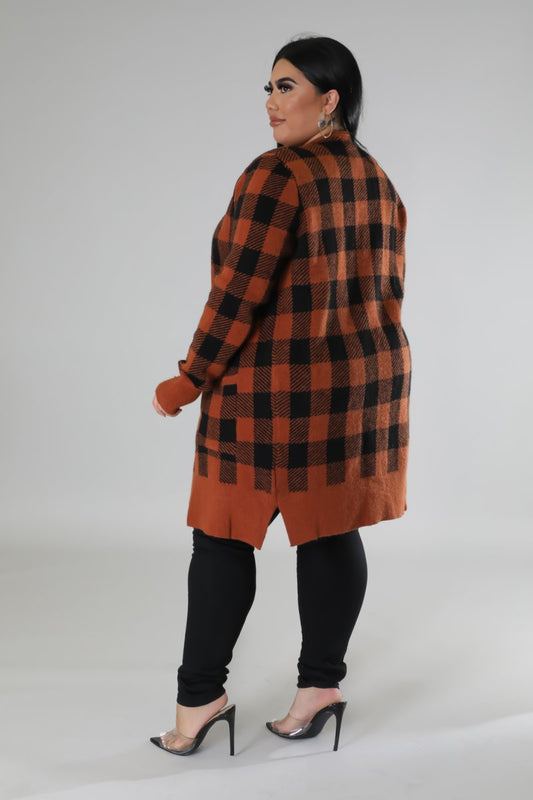 Plus Size Plaid Baby Cardigan