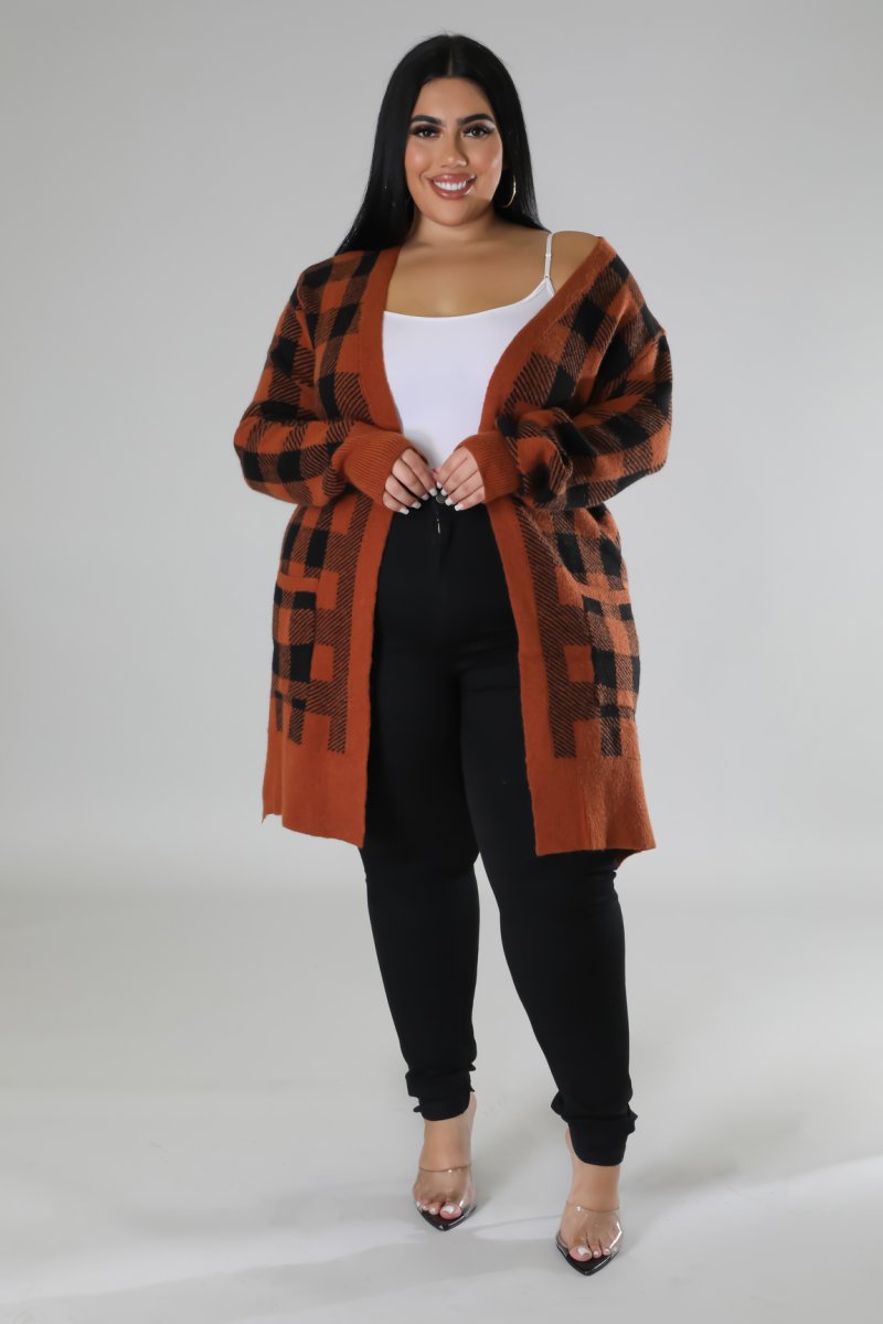 Plus Size Plaid Baby Cardigan