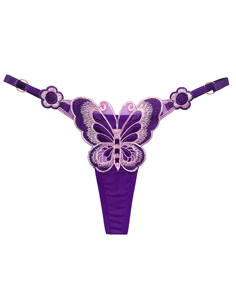 Low Cut Butterfly Thong Panties
