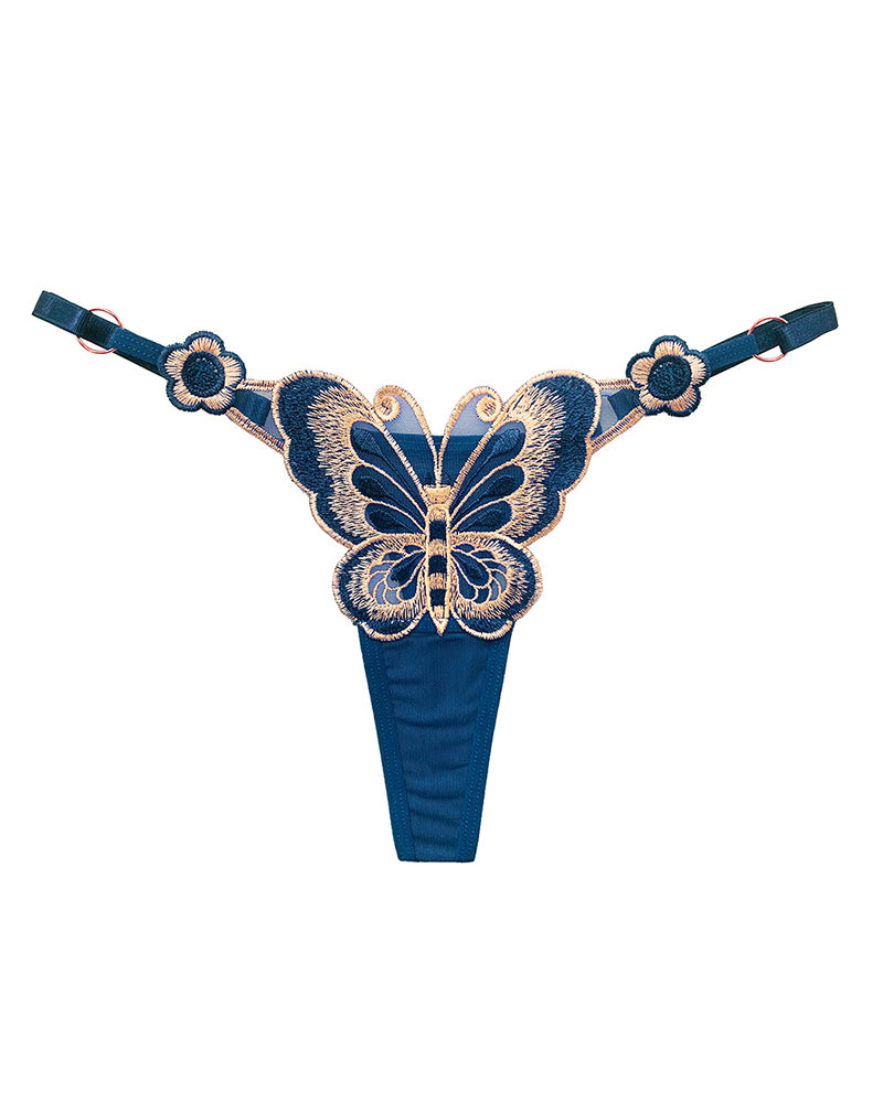 Low Cut Butterfly Thong Panties
