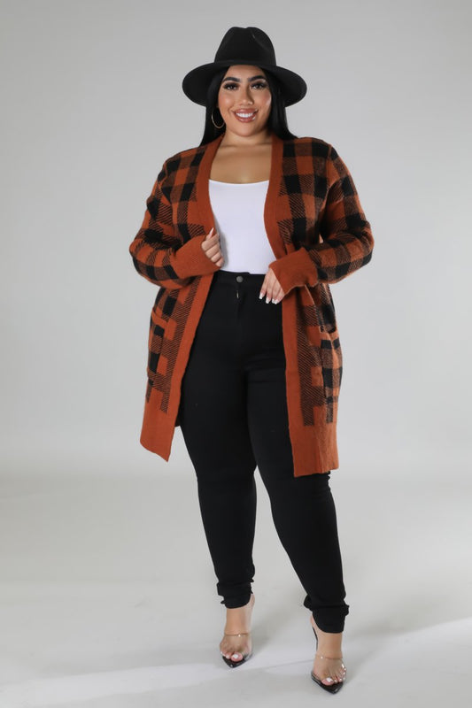 Plus Size Plaid Baby Cardigan