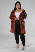 Plus Size Plaid Baby Cardigan