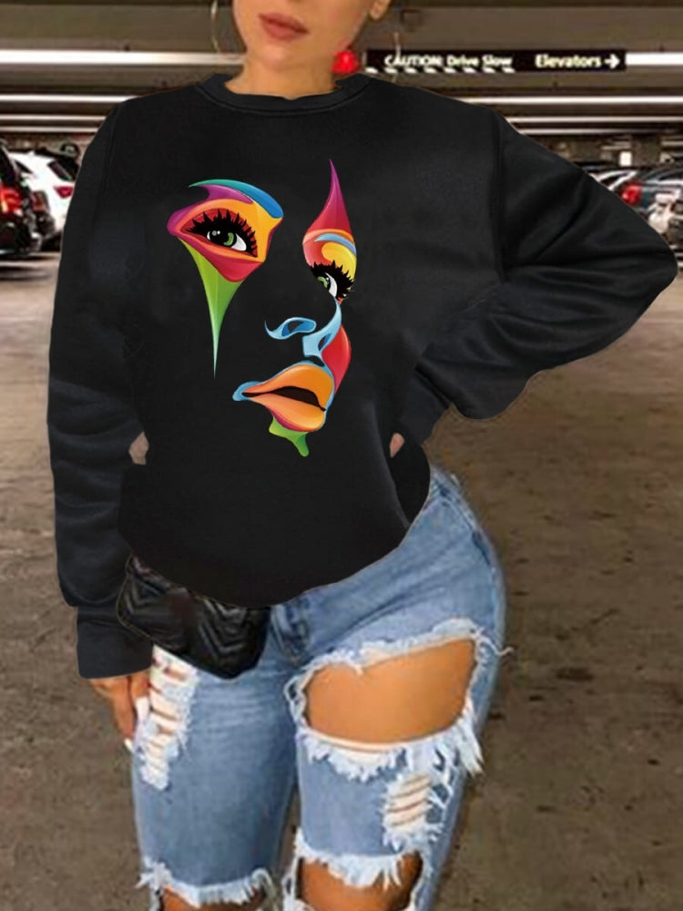 Color -Block Face Sweatshirt