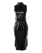 Sleeveless Leather Style Dress