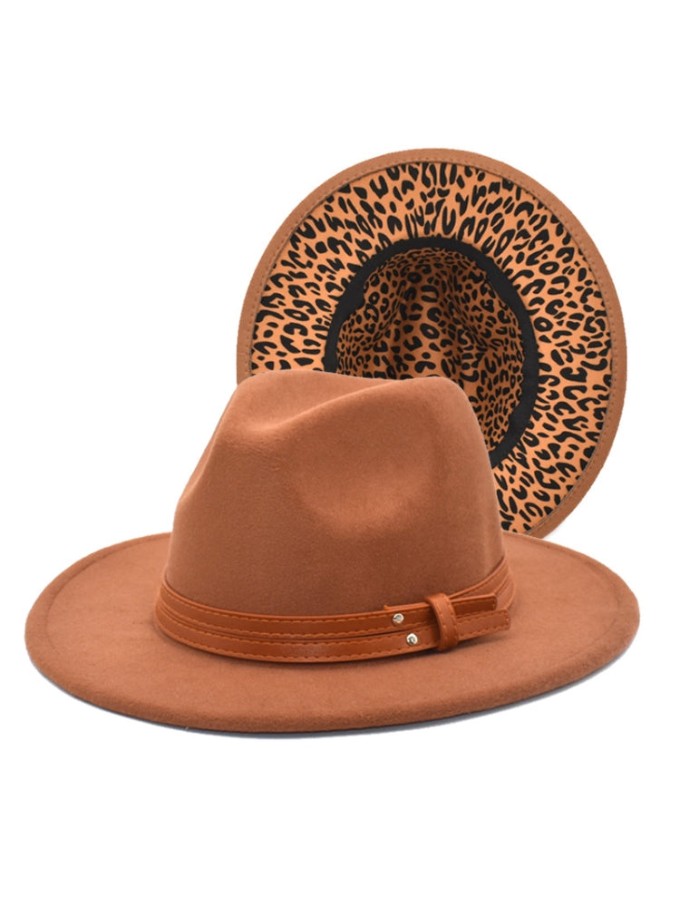 Fedora Hats With Leopard Lining