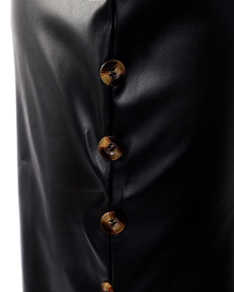 Sleeveless Leather Style Dress