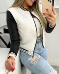 Two-Toned Slim Fit Baseball Style Jacket